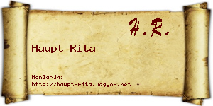 Haupt Rita névjegykártya